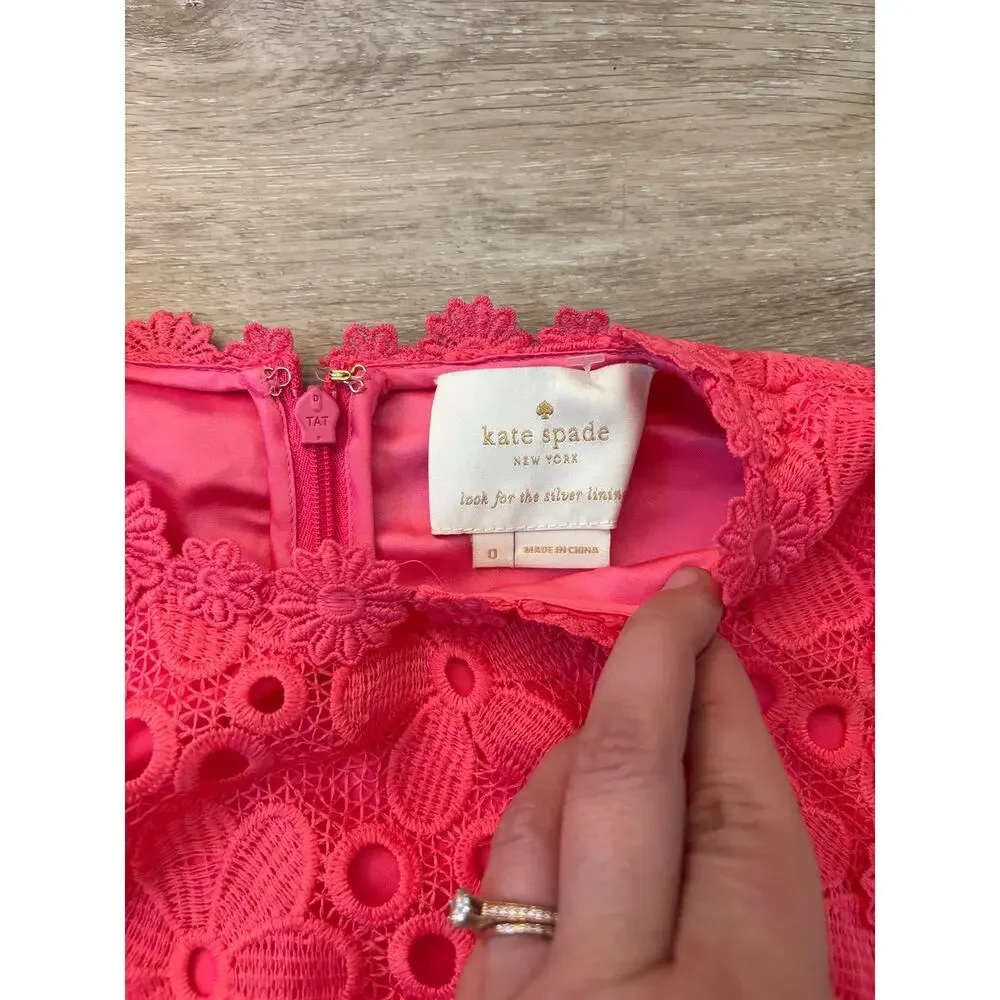 Kate Spade Shore Thing hot pink lace shift dress